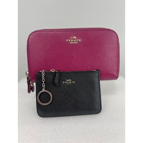 Coach Red & Black Wristlet Wallets Duo - Signature, Gold Details, 2x1 Deal! - Picture 3 of 14